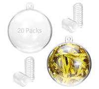 QWORK® 20 Pezzi Palline Di Plastica Trasparenti, Ø5 cm Palline Di Natale, Riutilizzabile Palla Trasparente