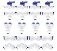 QWORK® 20 Pezzi raccordo del filtro della linea di ingresso dell'acqua da 1/4", raccordo del filtro dell'acqua tipo T + Y + I + L