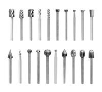QWORK® 20 Pezzi Set di frese intaglio per legno, alta durezza, gambo 3mm, per utensili rotanti