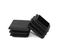 QWORK® 20 pezzi tappo quadrato, tappi lamellari per tubi quadrati, in plastica, nero, 25x25 mm