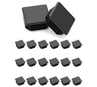 QWORK 20 pezzi tappo quadrato, tappi lamellari per tubi quadrati, in plastica, nero, 30x30 mm