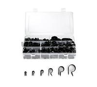 QWORK 200 Pezzi P Clips, Clip Cavo Clip di Filo di Plastica in Nylon, Elementi di Fissaggio per Conduit Cavi Tubi e Manicotti, Ø 5/6/9/12/19 /28mm (Nero)