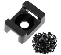 QWORK® 200 Pezzi Supporto per Fascette a Sella 23x16mm, Ø5MM - Base di Fissaggio Robusta per Gestione Cavi in Casa, Ufficio e Officina