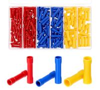 QWORK® 200 Pezzi terminali elettrici a crimpare, connettori a crimpare, connettori per cavi, blu/rosso/giallo, 0.5 mm²-6 mm²