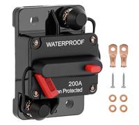 QWORK® 200A Interruttore automatico per auto, 12V-48V DC, pulsante di ripristino manuale, per auto, barca e sistemi audio DC
