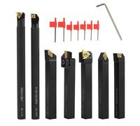 QWORK® 21 Pezzi Utensile per Tornitura Set, Scalpelli da Tornitura con 12 mm Barra di Alesatura, per Una Varietà di Lavorazioni di Precisione, Attività di Tornitura
