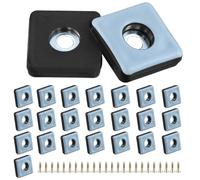 QWORK® 24 Pezzi Piedini per Mobili, 25x25 mm Quadrato Piedini per Sedie con Vite in Acciaio Inox, per Sedie, Tavoli, Divani