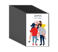 QWORK® 24 Pezzi Portafoto Magnetica Flessibile 10x15 cm, Calamite Personalizzate per Frigorifero - Ideale per Ufficio e Casa