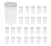 QWORK® 25 Pezzi 35mm Caliber Plastic Film Canisters, Lattine Di Film In Plastica, Per Attività Scientifica Piccoli Accessori, Bianco