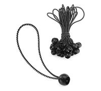QWORK 25 Pezzi Corde Elastiche con Sfere, Cinghie Elastiche Universali per Teloni Campeggio Bagaglio (23cm)