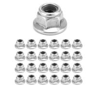 QWORK® 25 Pezzi M5 Dadi Esagonali di Bloccaggio con Flangia - Acciaio Inox 304 (5 mm)