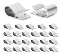 QWORK® 25 pezzi Morsetti a U in acciaio inossidabile 304, per spessore pannello 3-7,5 mm, dimensione totale 21,4 x 12 mm