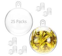 QWORK® 25 Pezzi Palline Di Plastica Trasparenti, Ø4 cm Palline Di Natale, Riutilizzabile Palla Trasparente
