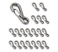 QWORK 25mm Mini Moschettoni Gancio Portachiavi in Lega di Zinco per Campeggio, Viaggio, Escursionismo, Portachiavi (20pz Grigio)