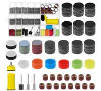 QWORK® 268 pezzi 25 mm dischi abrasivi a umido e a secco e set di levigatrice a tamburo, grana 60-10000, kit di levigatura e lucidatura per utensili rotanti e attacco per trapano