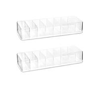 QWORK® 2PCS Acrilico Organizer Trucchi, porta rossetti organizer, Organizer per Palette di Ombretti, 8 Scomparti