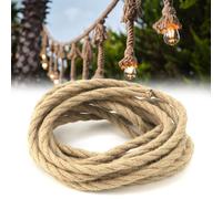 QWORK® 3 Conduttori cavo elettrico in lino, filo elettrico vintage 5 m 0,75 mm², cavo tessile elettrico, per lampade fai da te, LED, lampade a sospensione
