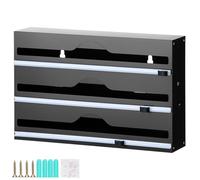 QWORK® 3 in 1 Dispenser e Taglia per Pellicola Alimenti, Carta Stagnola Alimenti e Carta Forno, per Rotoli Larghi 30 cm