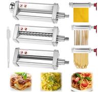 QWORK® 3 Pezzi accessori macchina per pasta, incluso rullo per pasta, tagliapasta per spaghetti e tagliapasta per fettuccine, compatibile con KitchenAid il frullatore