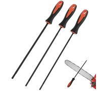 QWORK® 3 Pezzi affilacatene per motosega, lima per motosega acciaio al carbonio 4,0 mm/4,8 mm/5,5 mm, lime tonde, per seghe a catena