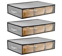 QWORK® 3 pezzi Borsa portaoggetti, scatola portaoggetti pieghevole sotto il letto, realizzata in tessuto non tessuto, 60 * 45 * 15 cm, ermetica e resistente all'umidità