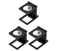 QWORK® 3 pezzi contafili con ingrandimento 10x finitura, lente d'ingrandimento portatile pieghevole con scala per ispezioni di gioielli tessili