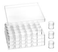 QWORK® 3 pezzi contenitori in plastica trasparente con 30 contenitori, scatola organizer con coperchio, per gioielli, artigianato e nail art fai da te