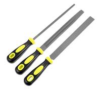 QWORK® 3 Pezzi lime set, lima metallica da 200 mm, piatta, mezzotonda, rotonda, per legno e metallo
