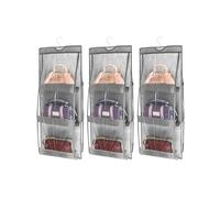 QWORK® 3 Pezzi organizer borse, appendiabiti per borse, con 6 tasche trasparenti per borsetta, borsa a tracolla, borsa