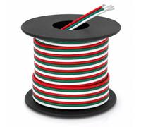 QWORK® 3-Pin Cavi di prolunga, 10M 3x0,32MM² 22 AWG filo di rame stagnato, per strisce LED RGB