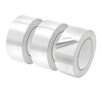 QWORK® 3 Rotoli di Nastro Adesivo in Alluminio 50 mm x 50 m - Resistente ad Acqua e Calore, per Sigillatura, Riparazione e Isolamento