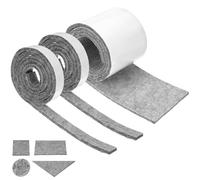 QWORK® 3 Rotoli feltrini autoadesivo, 120 x 10 cm/2 cm feltrini grigi spessi 5 mm, per la protezione dei mobili