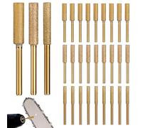 QWORK® 30 Pezzi affilatori per motosega, affilatrice catena motosega 4 mm, 4,8 mm, 5,5 mm, per strumenti di lucidatura e levigatura