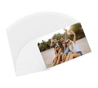 QWORK® 30 pezzi cornice portafoto magnetica, bianche, 10 x 15 cm, porta foto magnetica, ideali per lavagna, espositore per frigorifero