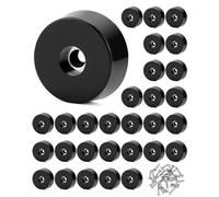 QWORK® 30 Pezzi di Piedini in Gomma per Mobili con Viti in Acciaio Inox 304, Piedini per Sedie Antiscivolo per Taglieri, Tavoli e Sedie, 25 x 23 x 9 mm