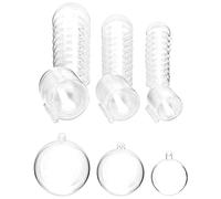 QWORK® 30 Pezzi Palline Di Plastica Trasparenti, Ø 4 cm, Ø5 cm, Ø6 cm Palline Di Natale, Riutilizzabile Palla Trasparente