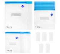 QWORK® 30 Pezzi Sacchetti sottovuoto riutilizzabili, 3 Dimensioni Buste sottovuoto con valvola e Zip, per Frutta, Verdura, filamento per Stampante 3D