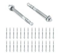 QWORK® 30 Pezzi Tasselli per Carichi Pesanti M10x110mm, Ancoraggio Con Rondella e Dadi, per Calcestruzzo, Pietra