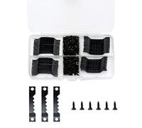 QWORK® 300 Pezzi Cornice Foto Gancio Con Viti , Ganci Per Quadri , Gancio A Dente Di Sega , Per Quadro/foto/tela/dipinto , Con Scatola , Nero
