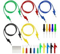 QWORK® 30PCS 4mm puntali per multimetro, filato di test di banana, puntali per multimetro digitale