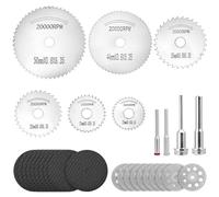 QWORK® 32 Pezzi dischi da taglio, accessori strumenti rotativi set con dischi in resina per tagli precisi in metallo, legno, giada, compatibile con Dremel