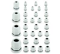 QWORK® 32 Pezzi Pressacavi, Connettore pressacavo in plastica impermeabile IP68, M12, M16, M20, M25