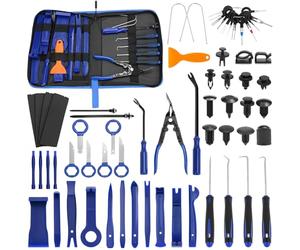 QWORK® 330 Pezzi Kit Smontaggio Pannelli Auto, Strumento per l'installazione del Rivestimento Interno dell'auto, Strumento per Fare Leva sul Rivestimento Interno