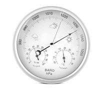 QWORK® 3in1 Stazione Meteo Analogica Ø 14 cm - Barometro Termometro e Igrometro - Interni e Esterno