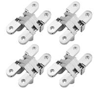 QWORK® 4 Pack Cerniera nascosta, cerniera a croce per mobili hardware pieghevole porta, 95mm, portante: 40 kg