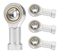 QWORK® 4 pezzi 10mm testa sferica cuscinetti sferici, M10 x 1.5 cuscinetti sferici con filettatura interna metrica a destra auto-oliatura per estremità di barre di scorrimento sferico