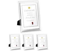 QWORK® 4 Pezzi A4 Cornici Quadri in Vetro, Cornice Trasparente per Foto Certificati, Display da Tavolo o da Parete (21 x 29.7 cm)