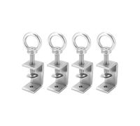 QWORK® 4 Pezzi Anelli di Sollevamento Morsetto a C in Acciaio Inox 304, Morsetto a C per impieghi gravosi, Per Lavorazione Legno DIY, Saldatura, Mobili, Colore Argento