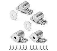 QWORK® 4 Pezzi Chiusura Magnetica Per Porta, Calamite Per Mobili, Lega Di Zinco, Con Viti, Argento, Adatto Per Cassetti, Mobili Da Cucina