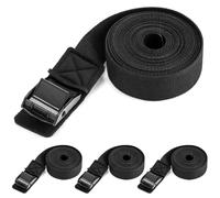 QWORK® 4 Pezzi Cinghia di Fissaggio 2,5cm x 3m con Pad Antigraffio, Cinghie di Tensione Carico Fino a 250 kg